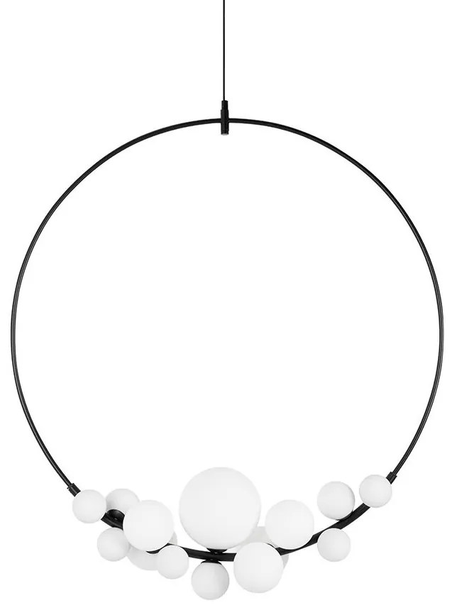 Lustra circulara cu 14 de surse de lumina ROCIO negru