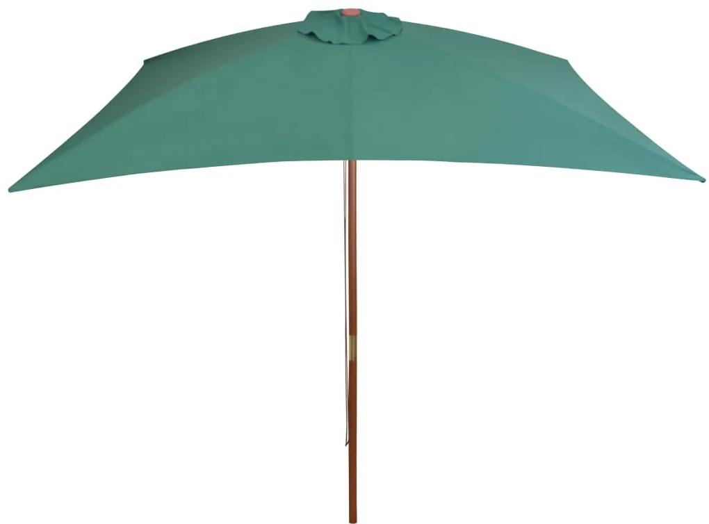 Umbrela de soare cu stalp de lemn 200x300 cm, verde Verde