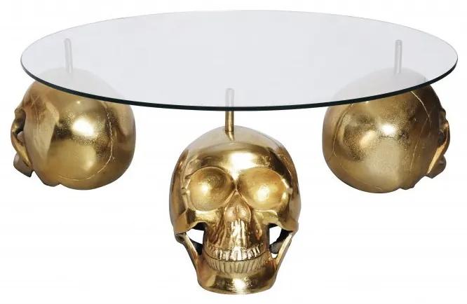 Masuta de cafea design unicat Skull 90cm gold