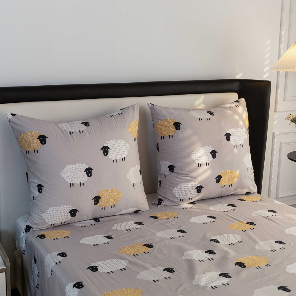 Lenjerie din microfibra SHEEP DREAM gri Dimensiune lenjerie de pat: 70 x 90 cm | 140 x 200 cm