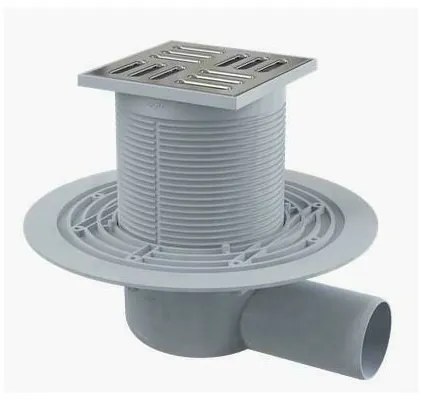 Sifon pardoseala 105 x 105/50 cu inaltator, iesire laterala, sistem de retinere a mirosurilor APV1311 Alca