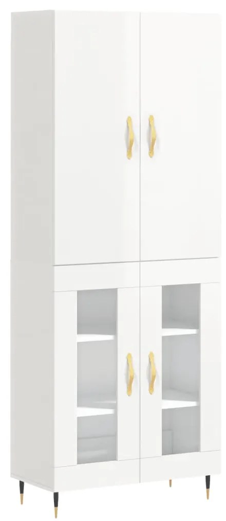 3195717 vidaXL Dulap înalt, alb extralucios, 69,5x34x180 cm, lemn compozit