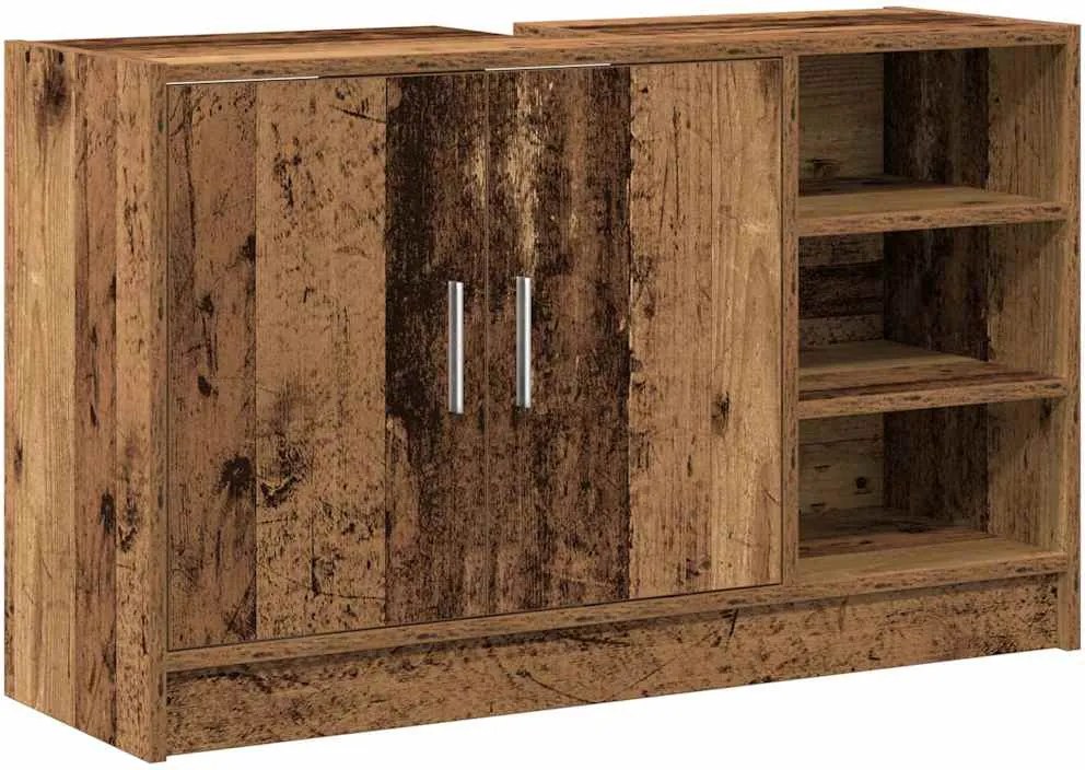 vidaXL Dulap de Baie cu raft Lemn Vechi 90 x 29 x 55 cm Lemn compozit