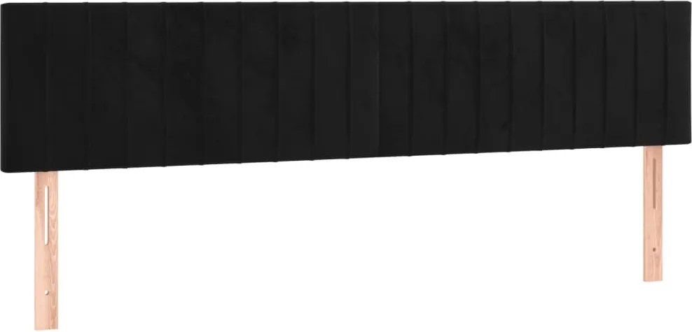 vidaXL Tăblii de pat, negru, 180x5x78/88 cm, catifea