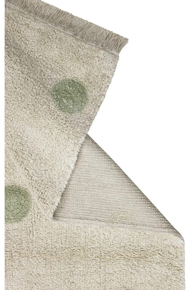Covor pentru copii kaki/crem lavabil/țesut manual din bumbac 120x160 cm Hippy Dots Olive – Lorena Canals