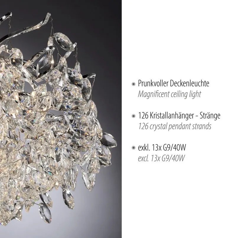 Lustra aplicata design magnific, crom, diametru 80cm, RICICLE