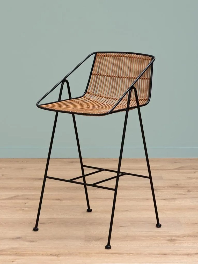 Scaun de bar din rattan, " Kuro "