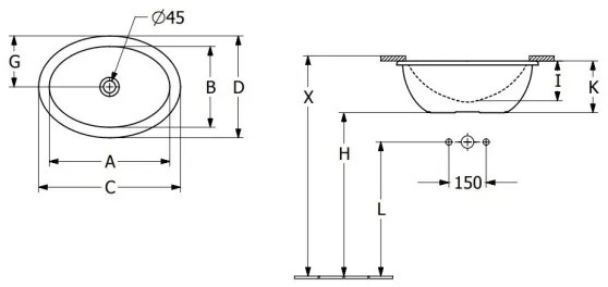 Villeroy & Boch 4A530001 - Lavoar încastrat LOOP&FRIENDS 43x29 cm ceramică/alb