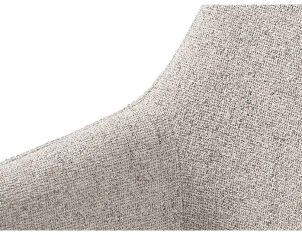 Scaun de sufragerie gri deschis cu cotiere tapițat Alma – Unique Furniture