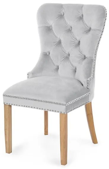 Scaun tapitat Madame stejar-gri deschis - H 101 cm