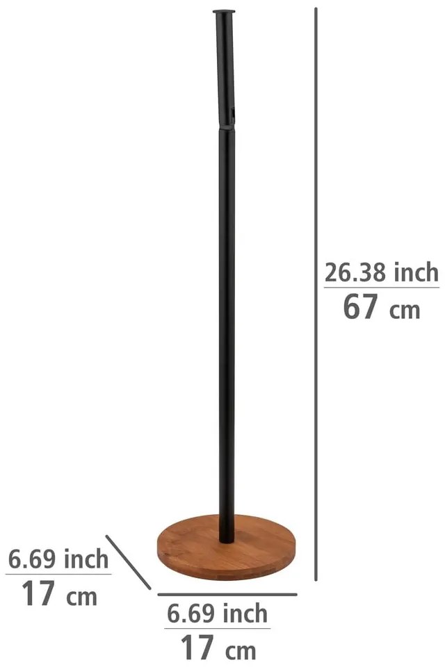 Suport pentru hârtie igienică negru/maro din oțel Serro – Wenko