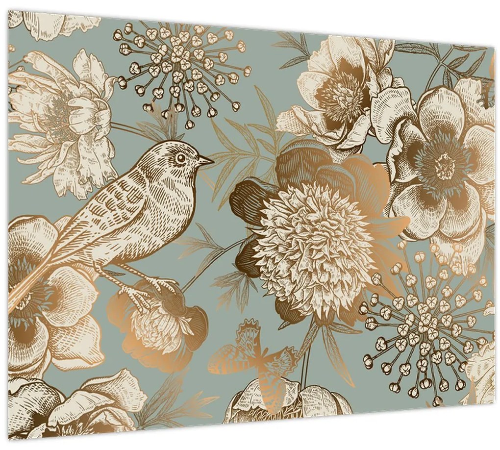 Tablou - Flori aurii (70x50 cm)