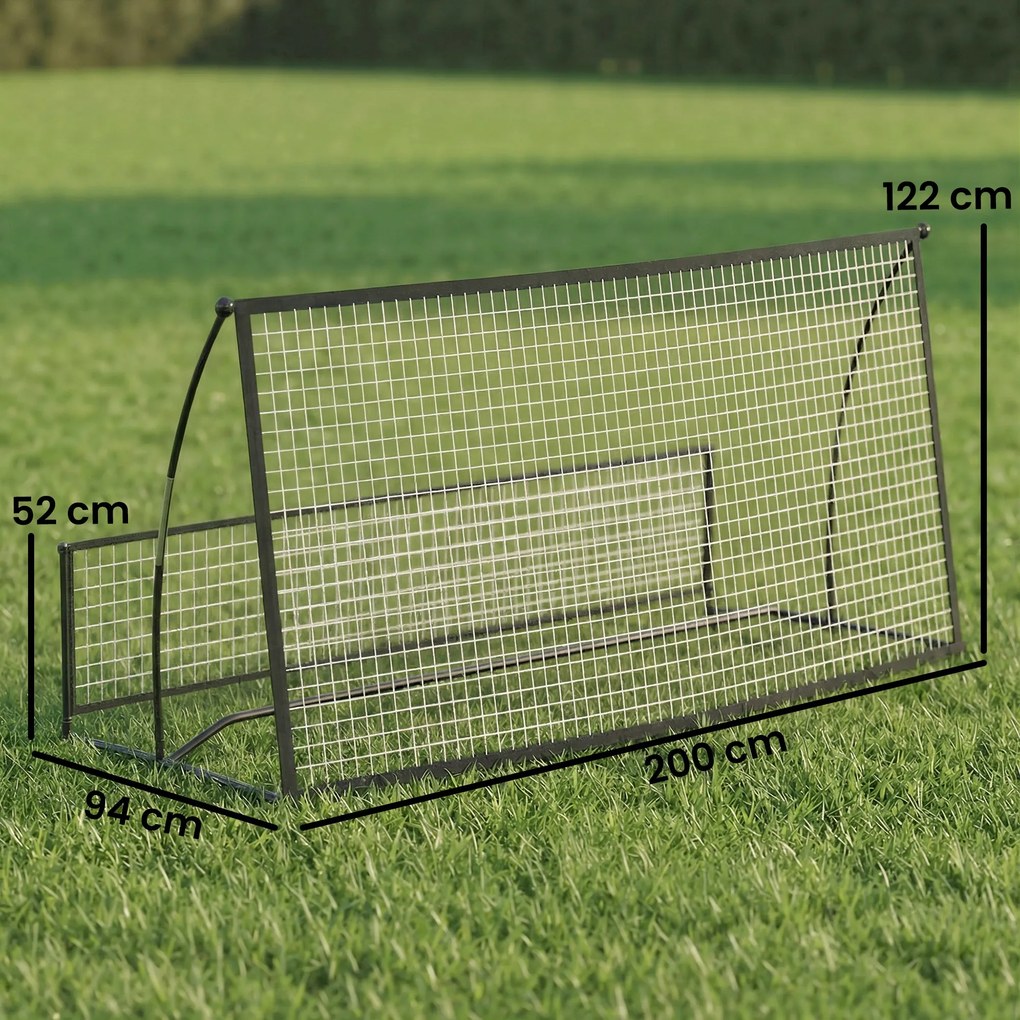 SPORTNOW Rețea de Respingere Pliabilă 2 în 1 cu Husă de Transport pentru Antrenament de Fotbal și Baseball 200x94x122 cm Negru | Aosom Romania