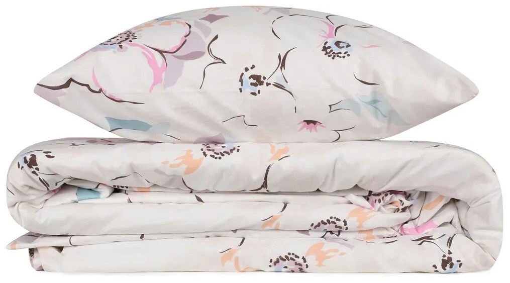 Lenjerie de pat pentru o persoana (FR), L'essentiel Maison, Ela, Alb / Roz / Mov / Turcoaz / Portocaliu