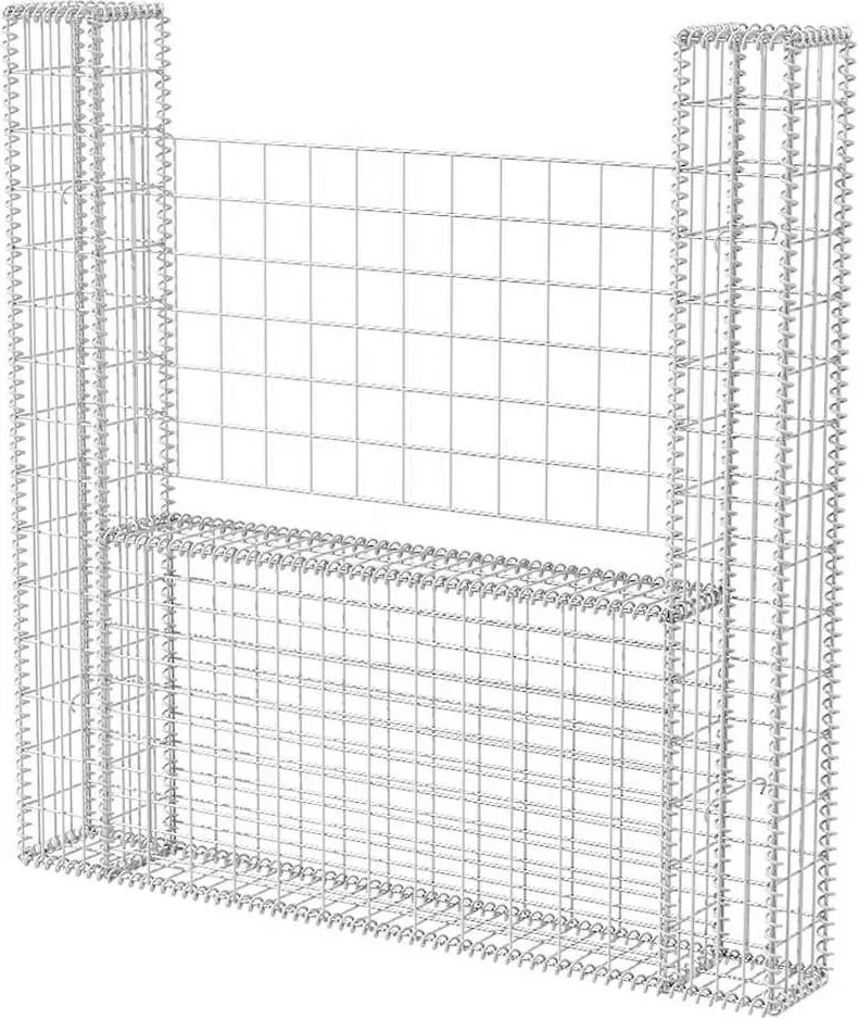vidaXL Coș gabion în formă de U, 160 x 20 x 150 cm, oțel galvanizat