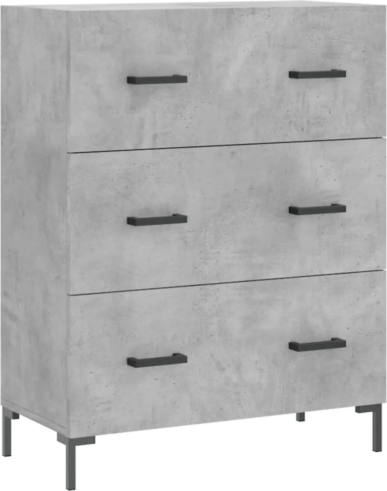 vidaXL Servantă, gri beton, 69,5x34x90 cm, lemn compozit