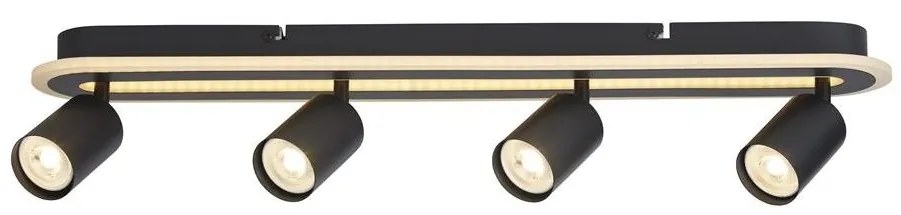Plafoniera cu 4 spoturi metal negru San Diego