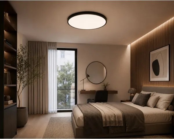Brilagi ZENNA - Plafonieră LED pentru baie, 36W, 230V, Ø 42 cm, IP44, negru