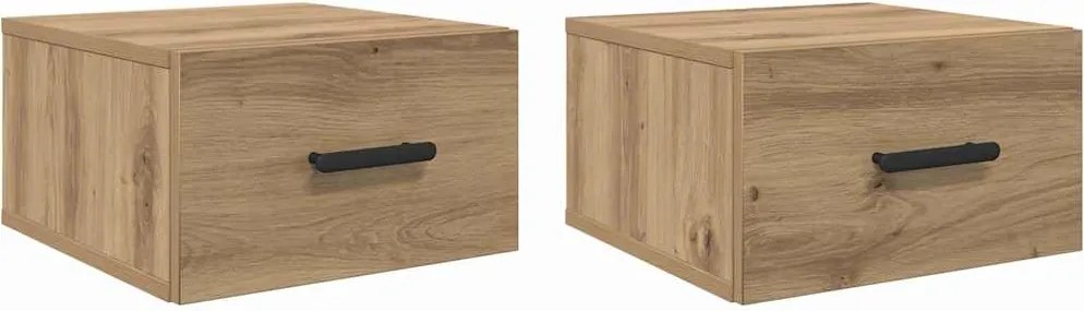 vidaXL Dulap de noapte 2 pcs Stejar Artizanal 35 x 35 x 20 cm