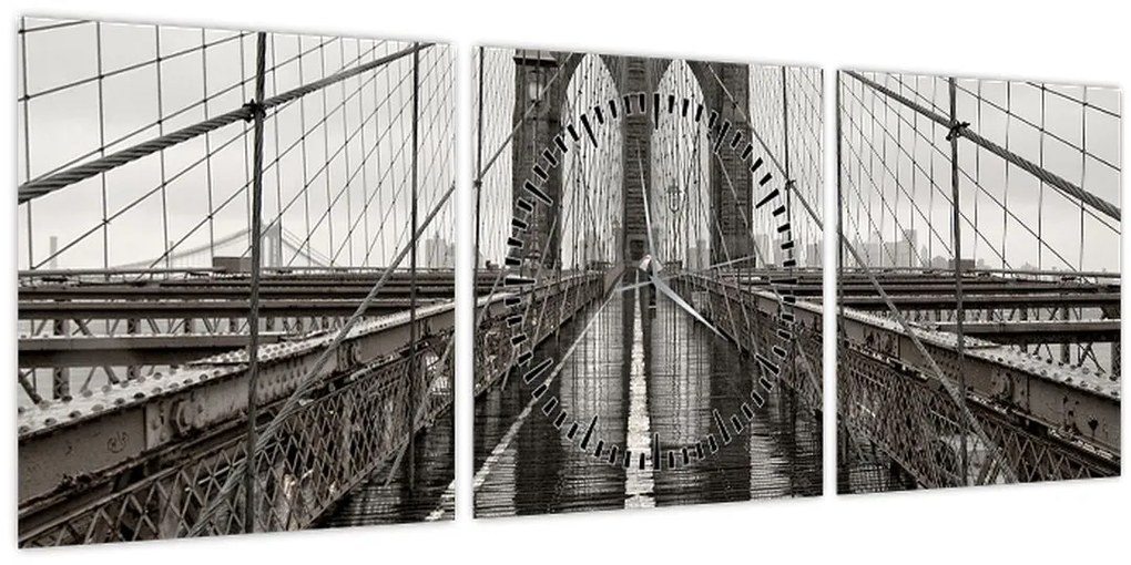 Tablou - Podul Brooklyn (cu ceas) (90x30 cm)