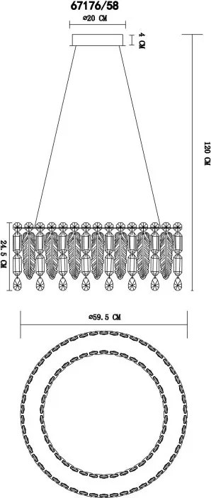 Lustra LED suspendata cu telecomanda KLUNKA crom