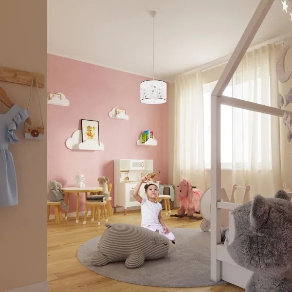 Lustră pe cablu pentru copii Sollux SL.1423 OWLS 1xE27/15W/230V d. 40 cm