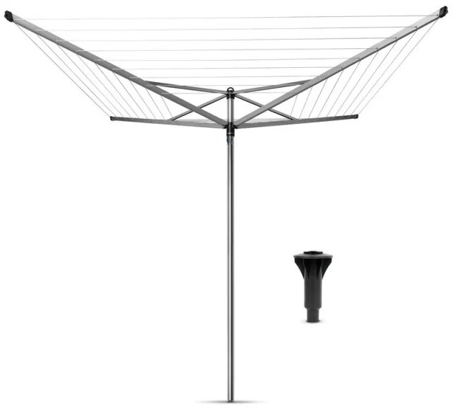 Uscator de rufe pentru exterior Brabantia TopSpinner 90300261, 40 m, Ancorare beton, Rezistent la coroziune, Inox