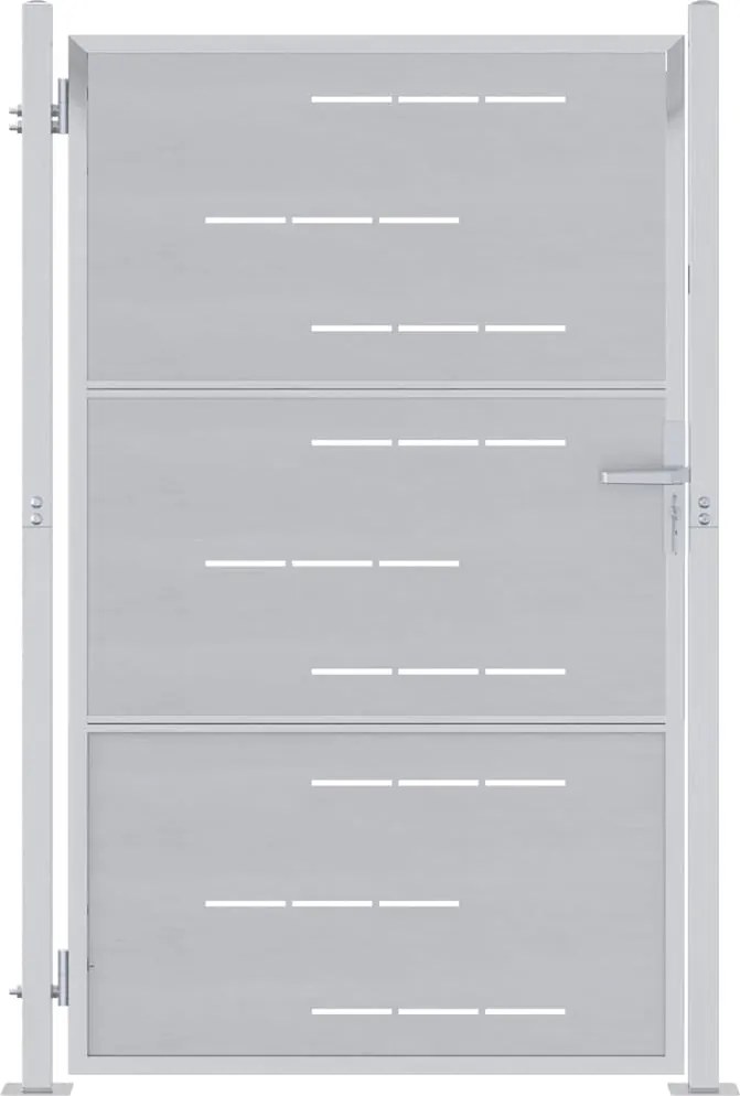 vidaXL Poartă de grădină Argintiu 85 x 144 cm Oţel inoxidabil