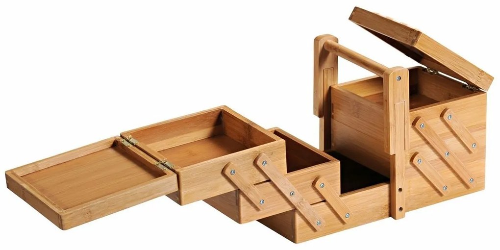 Kesper 58710 Organizator pentru accesorii de cusutdin bambus, 29 x 19 x 16,5 cm