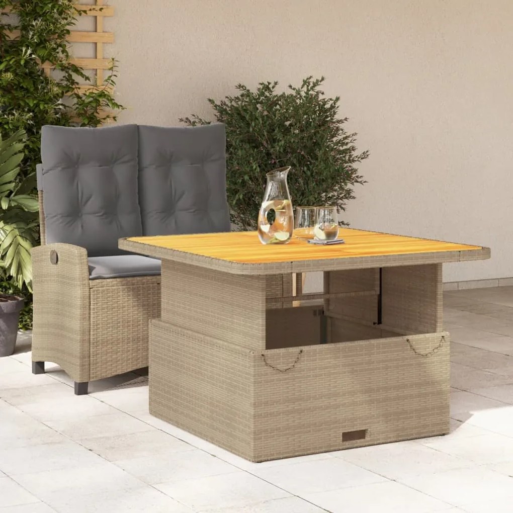 3277427 vidaXL Set mobilier de grădină, 2 piese, cu perne, bej, poliratan