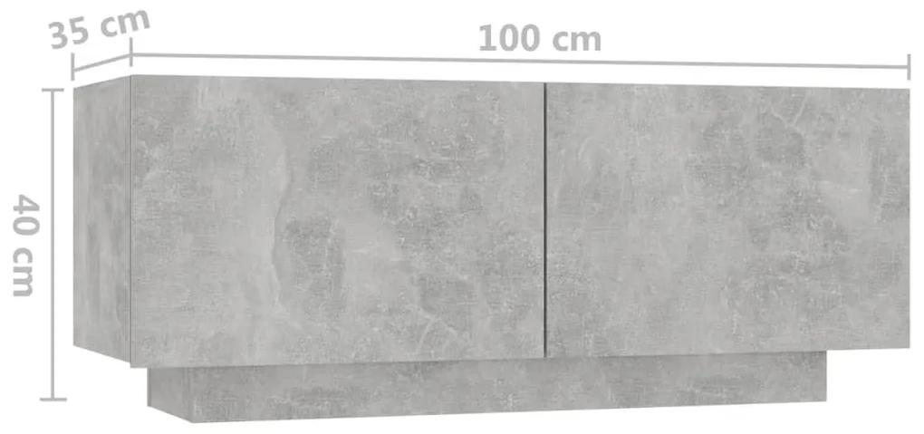 Noptiera, gri beton, 100x35x40 cm, PAL 1, Gri beton