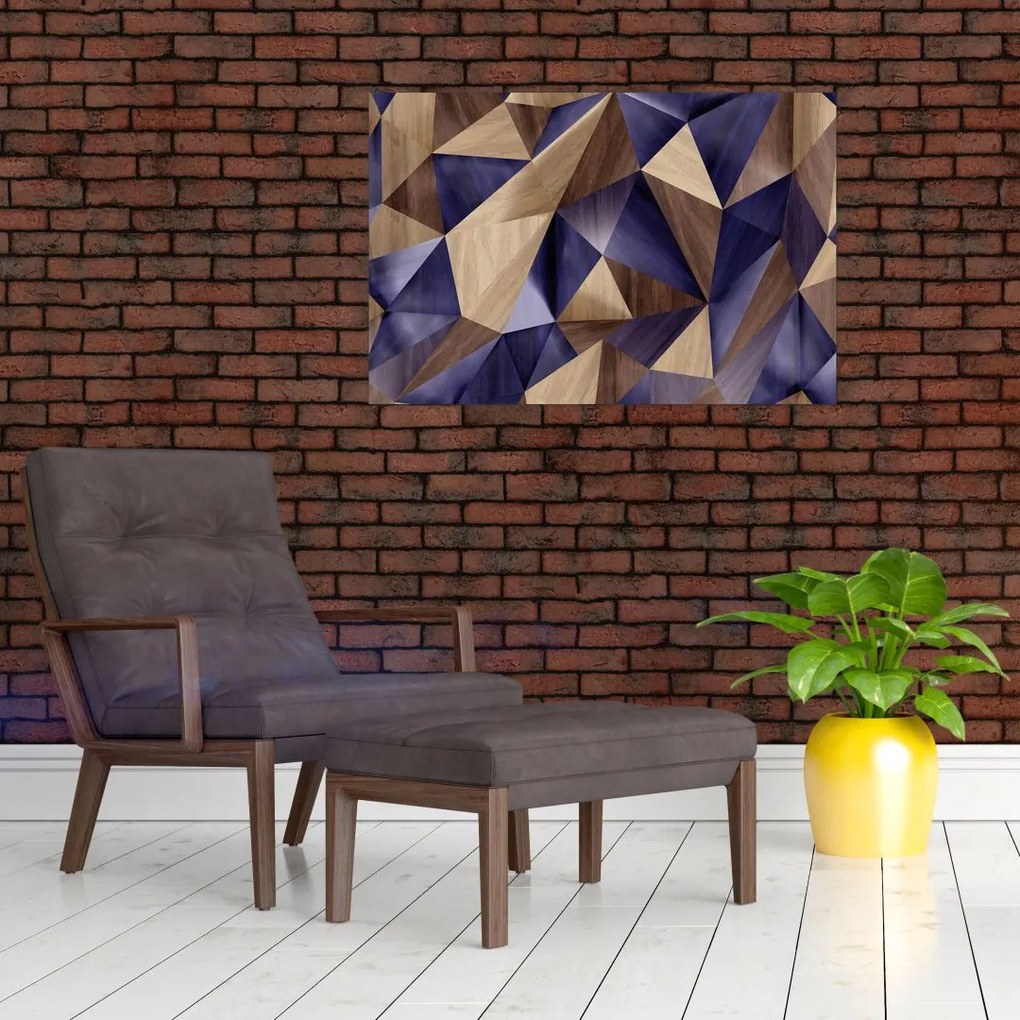Tablou - 3D triunghiuri de lemn (90x60 cm)