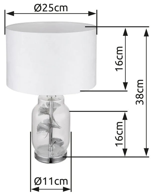 Veioza/Lampa de masa design decorativ GINKO crom/clar