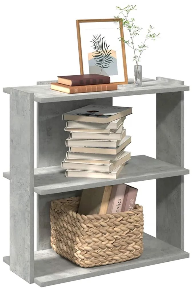 vidaXL Bibliotecă cu 3 niveluri gri beton 60x30x60 cm lemn
