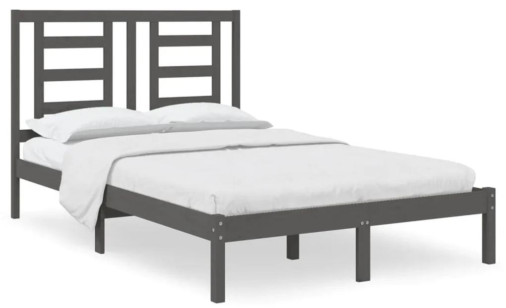 3104345 vidaXL Cadru de pat, gri, 120x200 cm, lemn masiv de pin