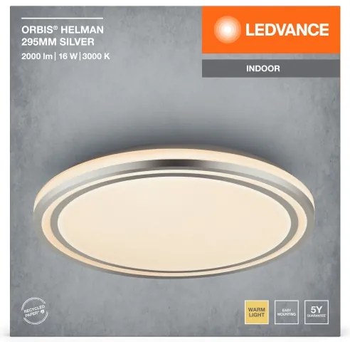 Plafonieră LED Ledvance ORBIS HELMAN LED/16W/230V d. 29,5 cm argintiu