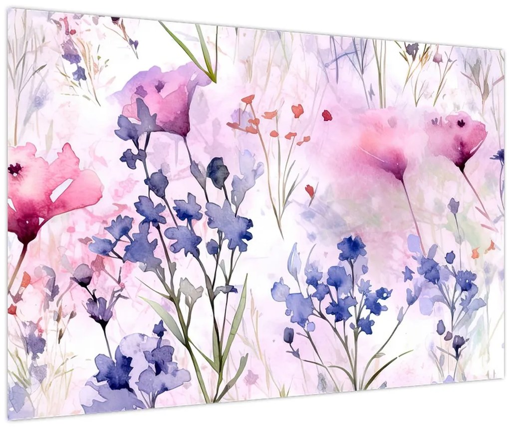 Tablou - Acuarelă pajiște (90x60 cm)