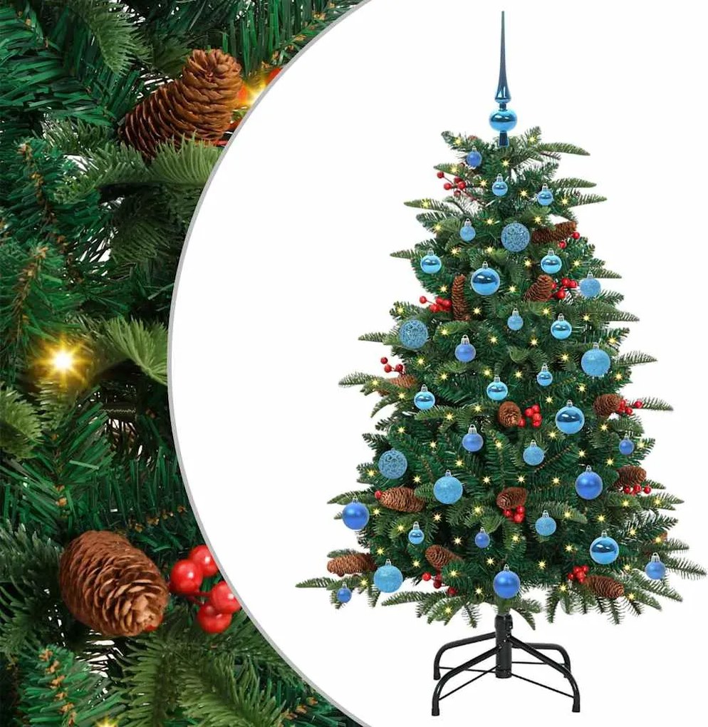 vidaXL Brad de Crăciun artificial Verde 150 cm PVC și metal și plastic