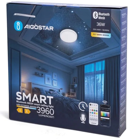Aigostar - Plafonieră LED 36W 230V cu telecomandă