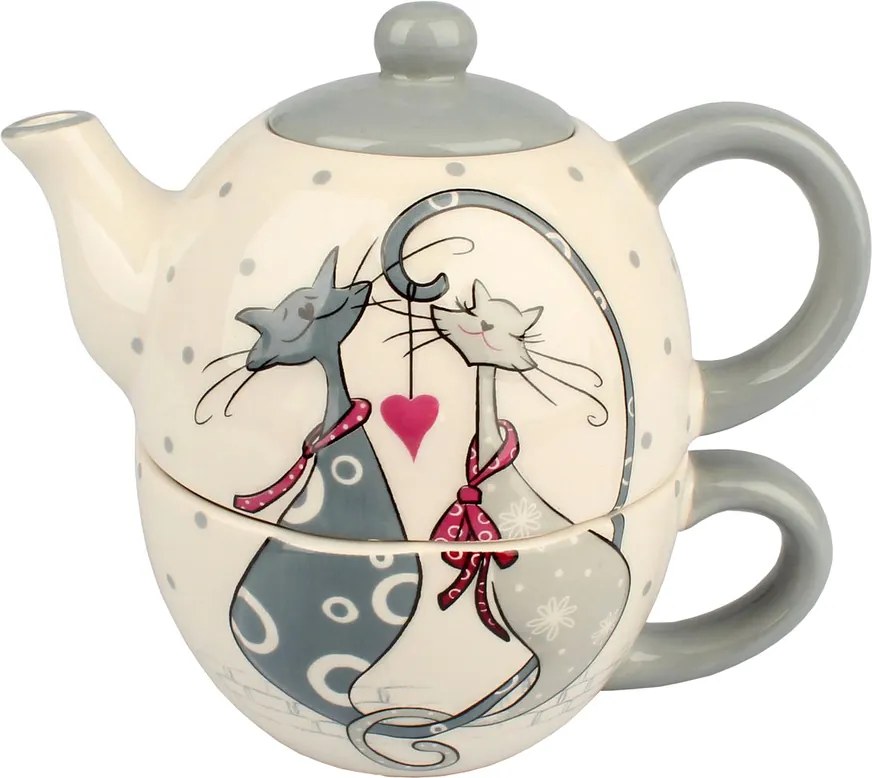 Ceainic din ceramică cu ceașcă Cats
