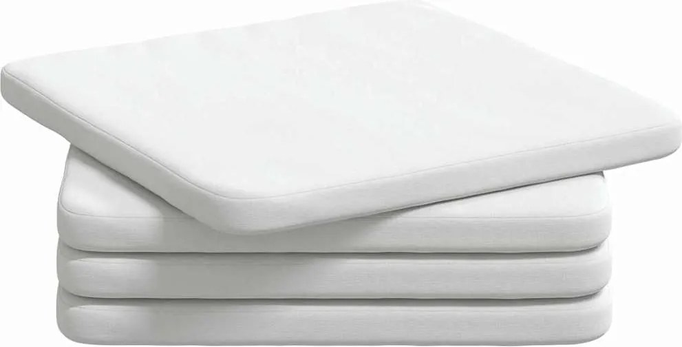 vidaXL Perne de Șezut 4 pcs Alb 40 x 40 x 3 cm țesătură