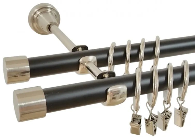 Galerie dubla duo - Dop 19/19 - negru INOX (Alege marime: 180 cm)