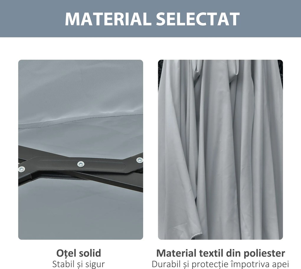 Outsunny Ombrellone da Giardino 4.5m con 48 LED a Energia Solare e Manovella | Aosom Romania