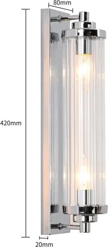 Aplică de perete LORENZO 2xE14/40W/230V crom lucios