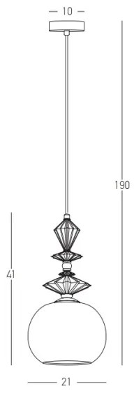 Lustră pe cablu 1xE27/40W/230V Zambelis 22079