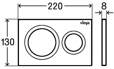 Clapeta actionare rezervor WC incastrat, Viega Visign for Style 20, negru mat, 796389