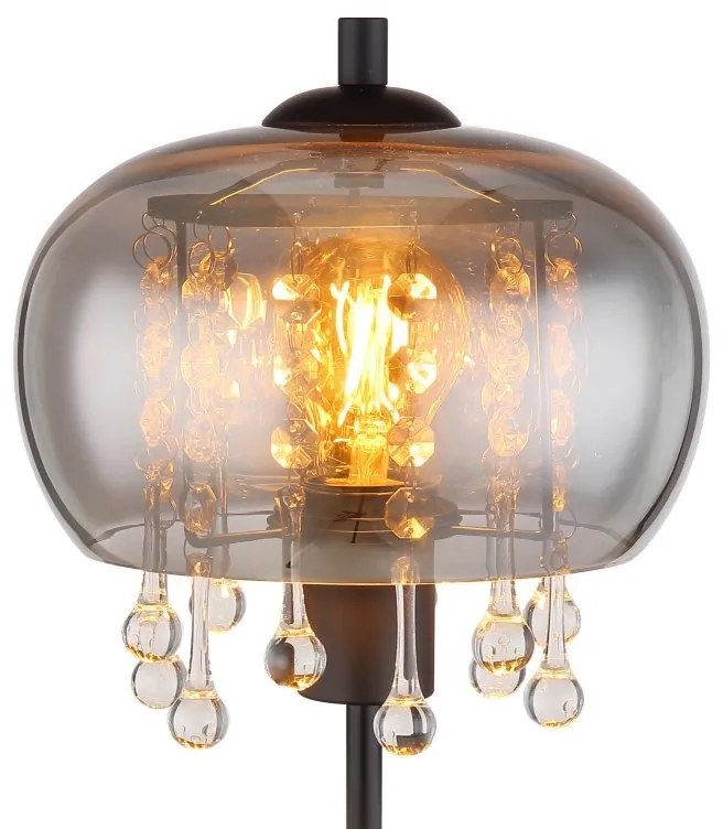Veioza, lampa de masa design modern Corry negru, fumuriu