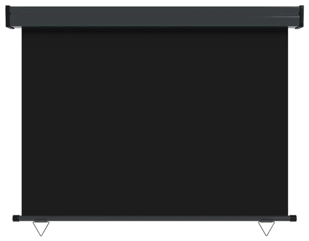 Copertina laterala de balcon, negru, 117x250 cm Negru, 117 x 250 cm