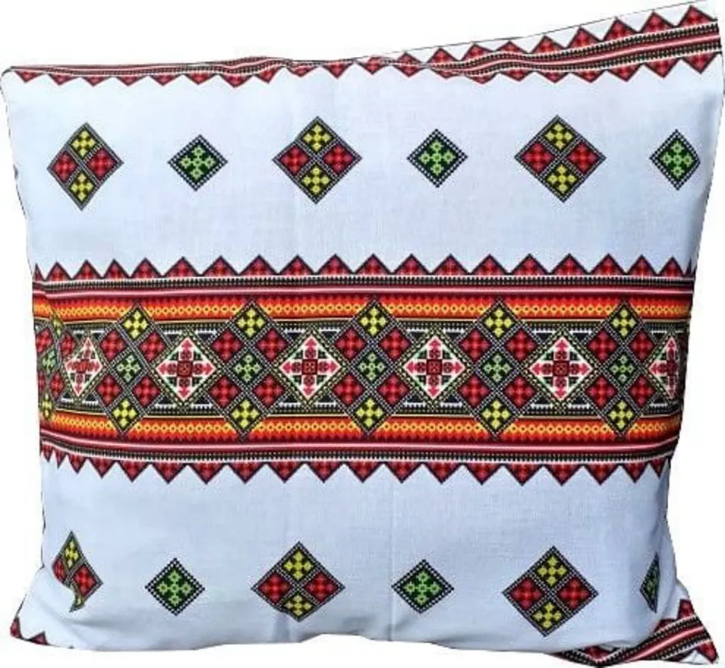 Set 2 perne decorative Casa Gino®, dimensiuni 40X40 cm, pentru living, bucatarie si dormitor, bumbac 100%, Motive traditionale Clasic