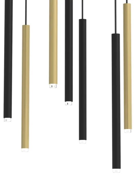 Lustră pe cablu MONZA 7xG9/8W/230V neagră/aurie